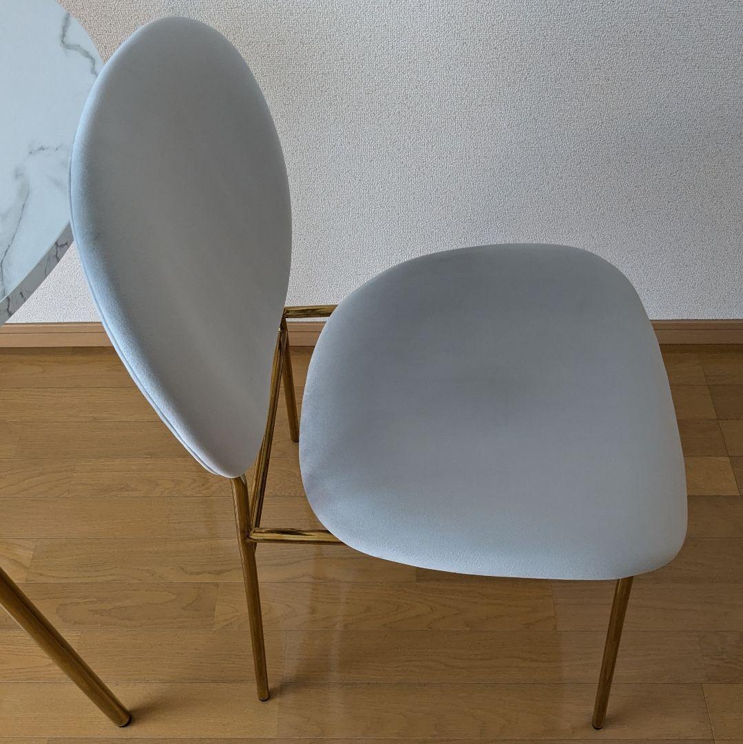 Francfranc ベルチェア2グレー×ゴールド（2脚のうちB）