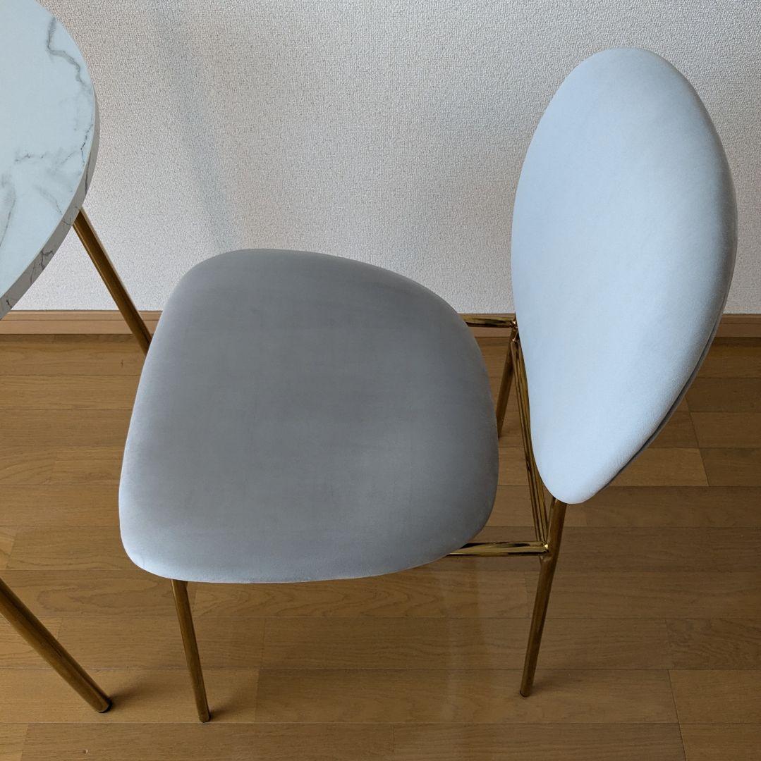 Francfranc ベルチェア2グレー×ゴールド（2脚のうちB）