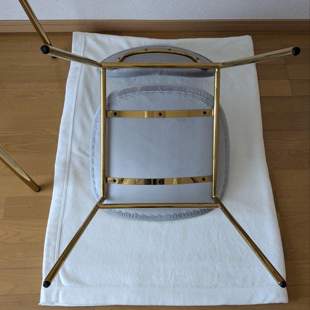 Francfranc ベルチェア2グレー×ゴールド（2脚のうちB）