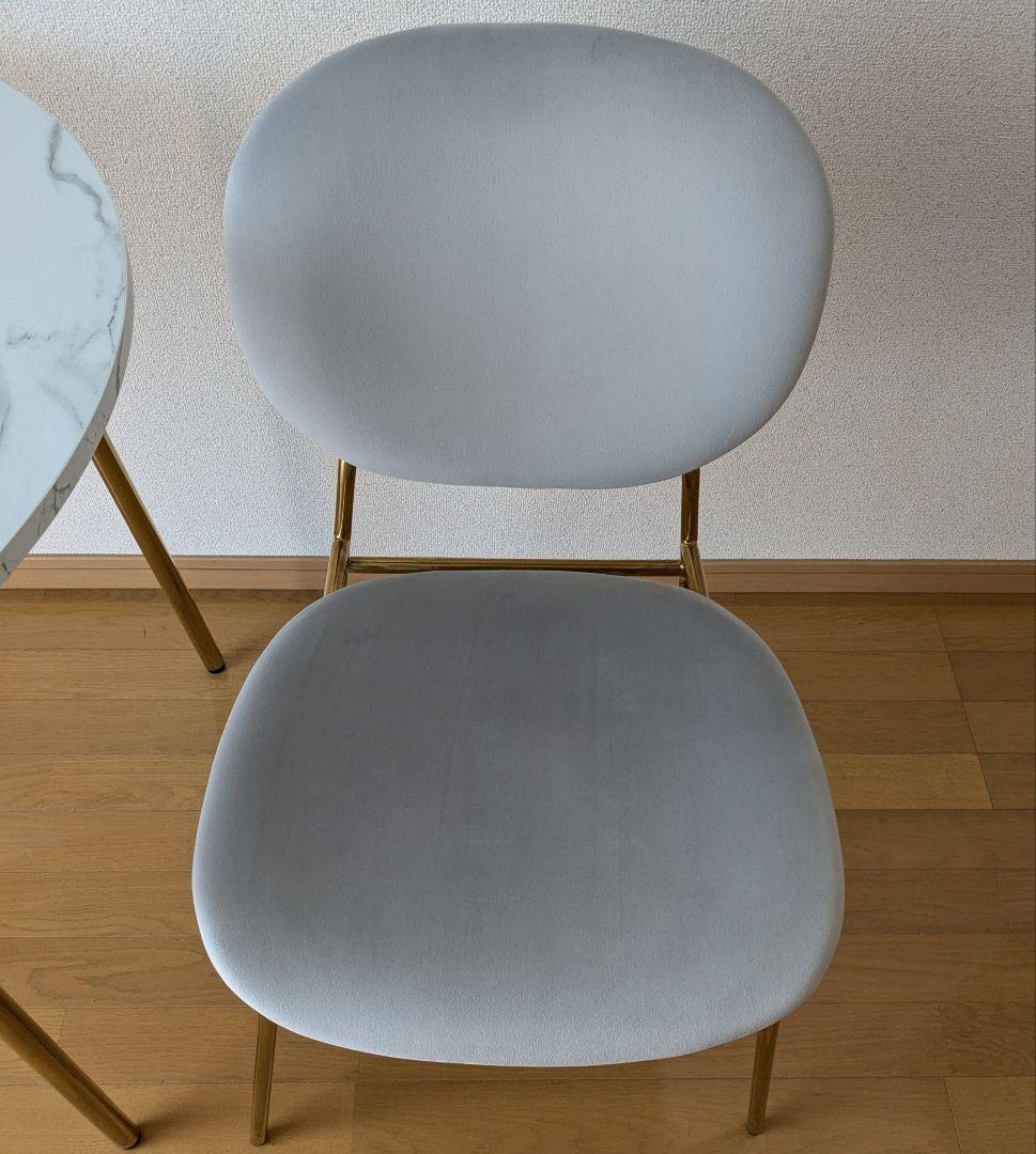 Francfranc ベルチェア2グレー×ゴールド（2脚のうちB）