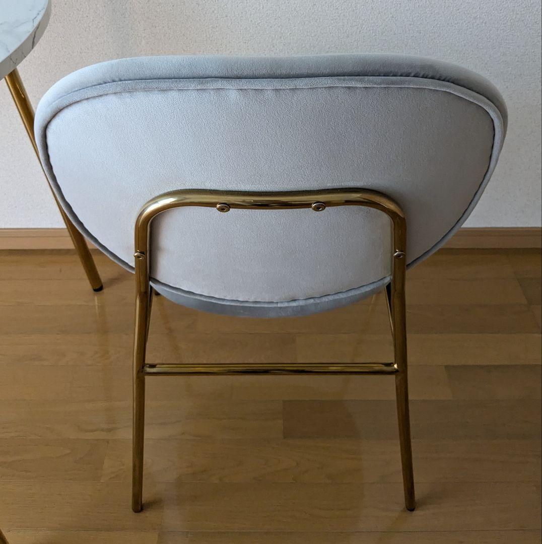 Francfranc ベルチェア2グレー×ゴールド（2脚のうちB）
