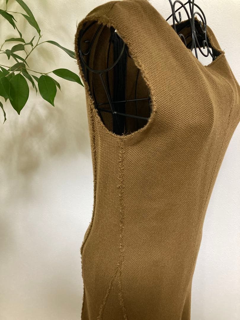 【美品】Drawerドゥロワー　ウール　ブラウン　フレア　ワンピース