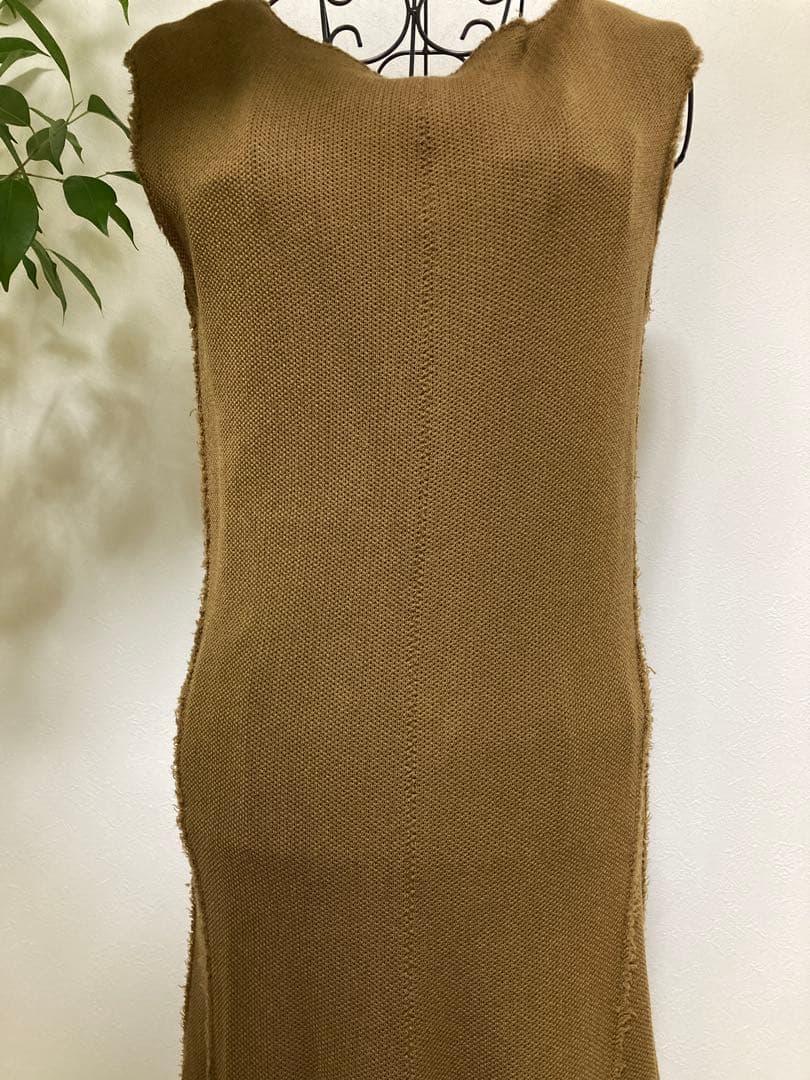 【美品】Drawerドゥロワー　ウール　ブラウン　フレア　ワンピース