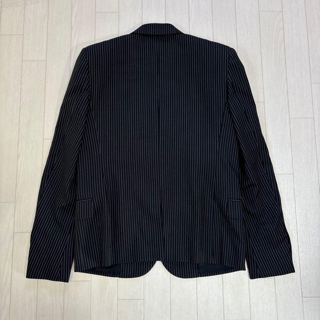 美品 サンローランパリ エディ期 ストライプ テーラードジャケット36 ブラック
