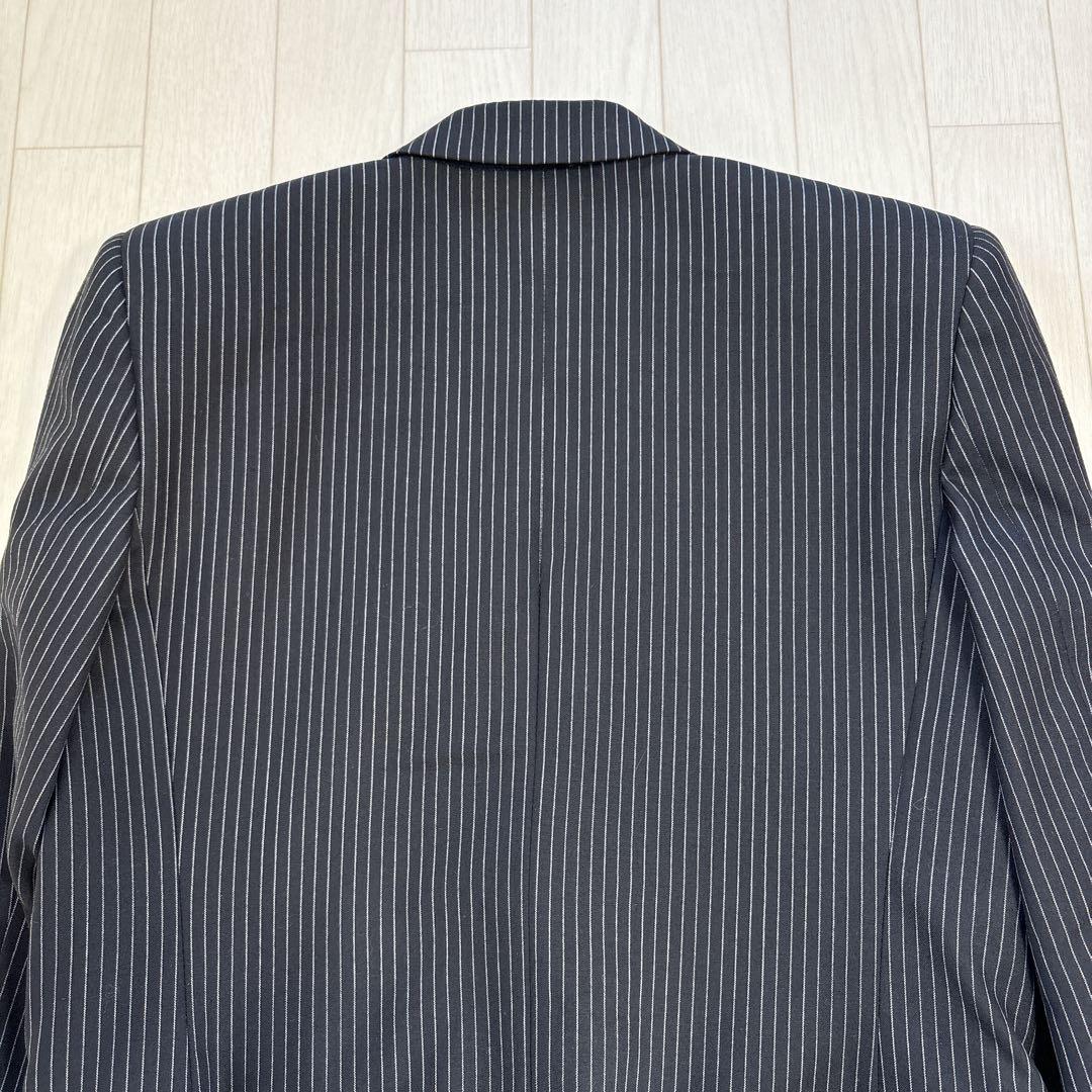 美品 サンローランパリ エディ期 ストライプ テーラードジャケット36 ブラック