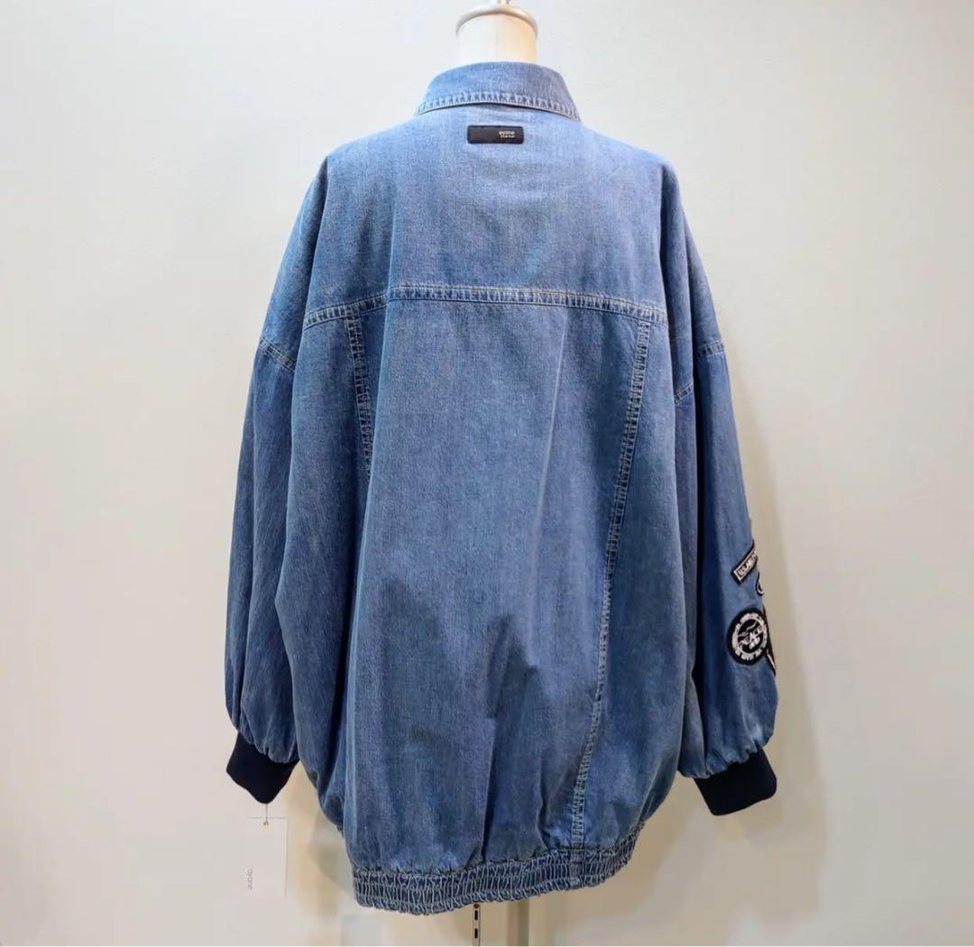 【タグ付未使用】ayane中綿キルトダンガリージャケット（袖ワッペン）