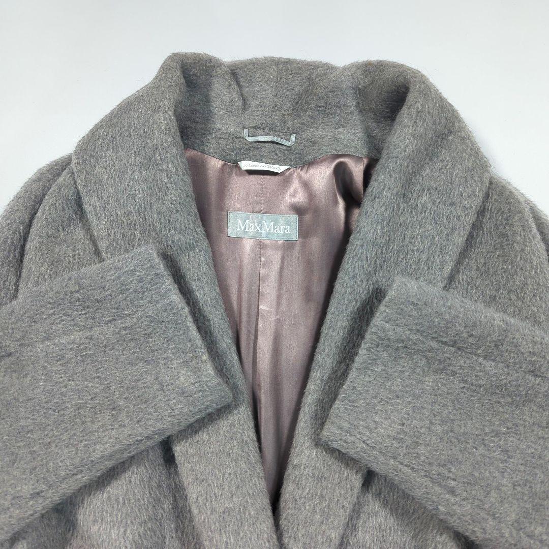 マックスマーラ　銀タグ　アルパカ　モヘヤ　シャギーコート　ローブ　ガウン