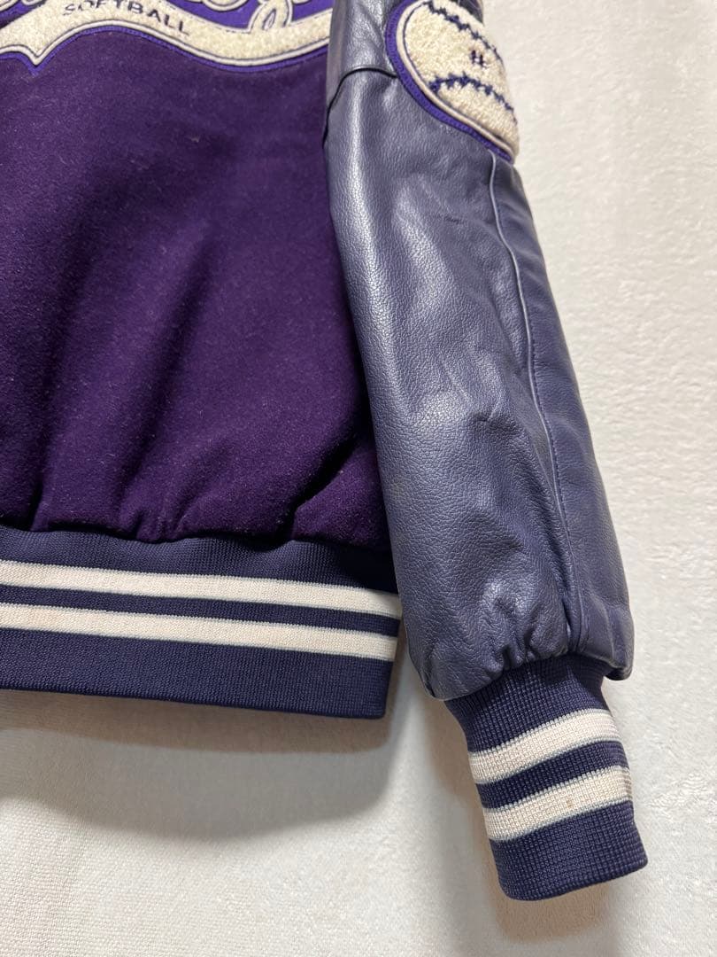 90s スタジャン パッチ パープル S