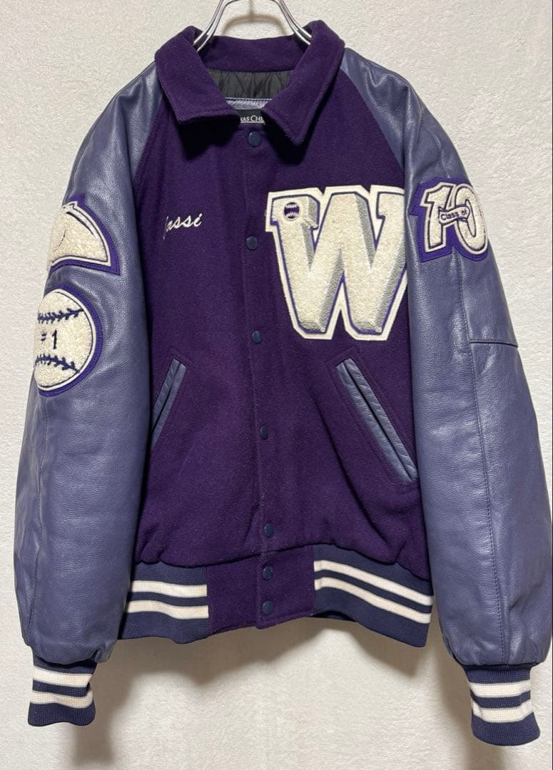 90s スタジャン パッチ パープル S