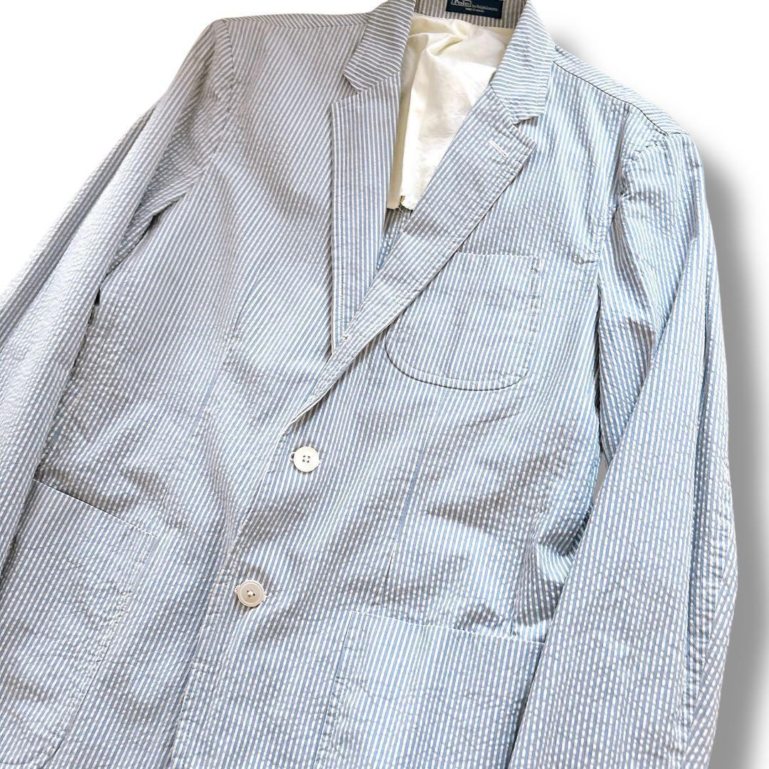 POLO RALPH LAUREN シアサッカー テーラードジャケット ブルー