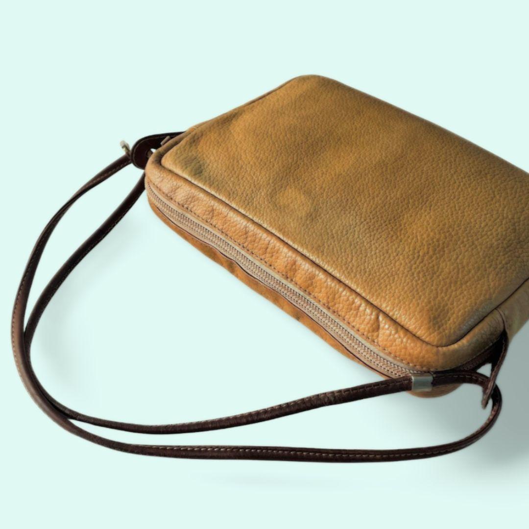 LOEWE ロエベ ミニ ショルダ―バッグ レザー アナグラム ブラウン 茶