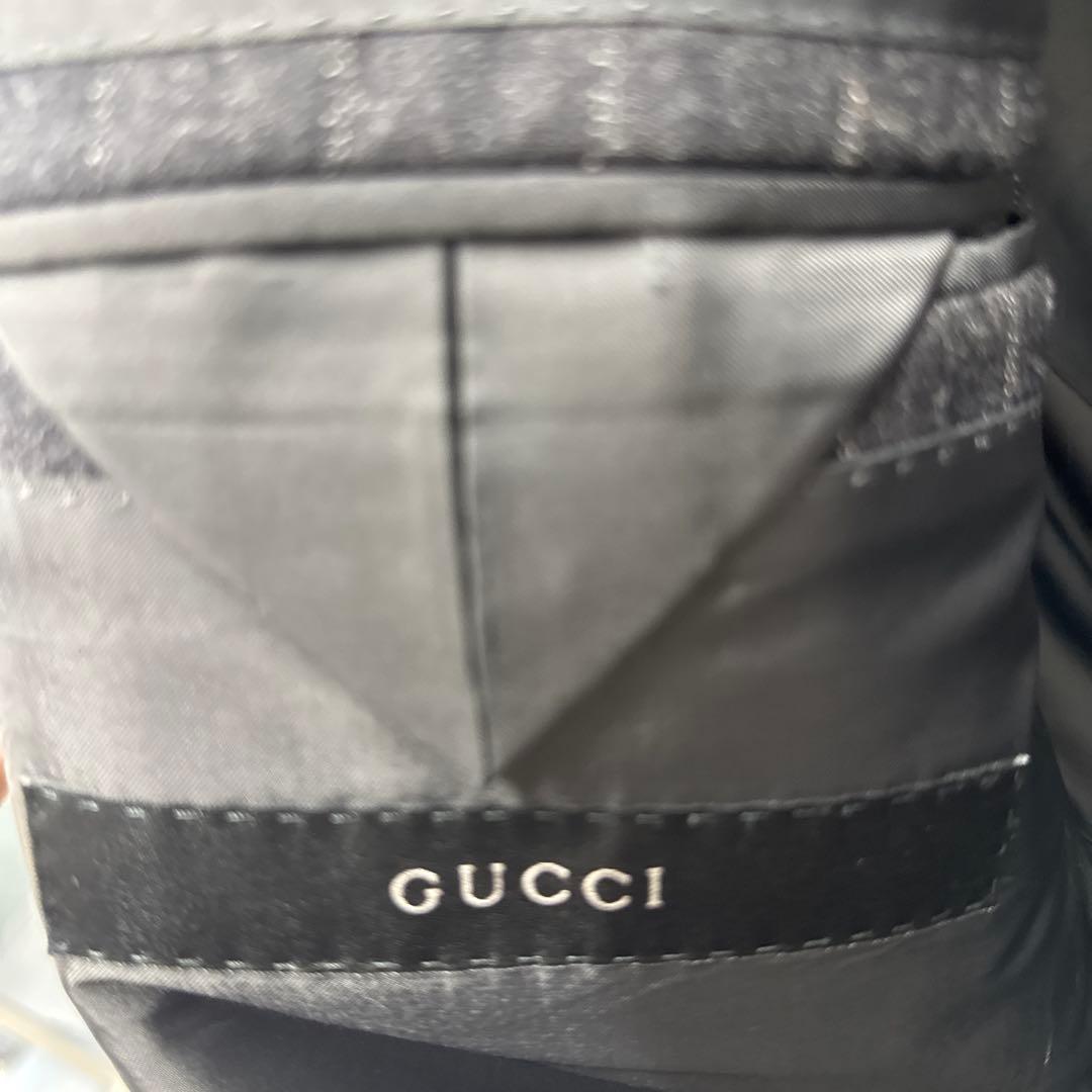 GUCCI ダブルブレスト スーツ グレー ストライプ