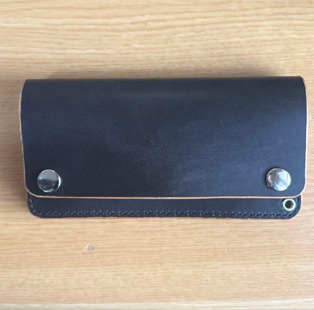 トラッカーウォレット　3層　総手縫い　茶芯　TALON ニッケル真鍮金具