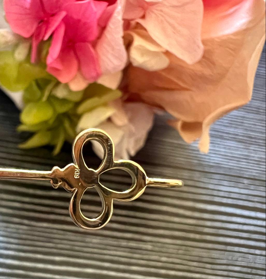 【値下げ】18金花モチーフの金色鍵チャームペンダントタップセール❣️