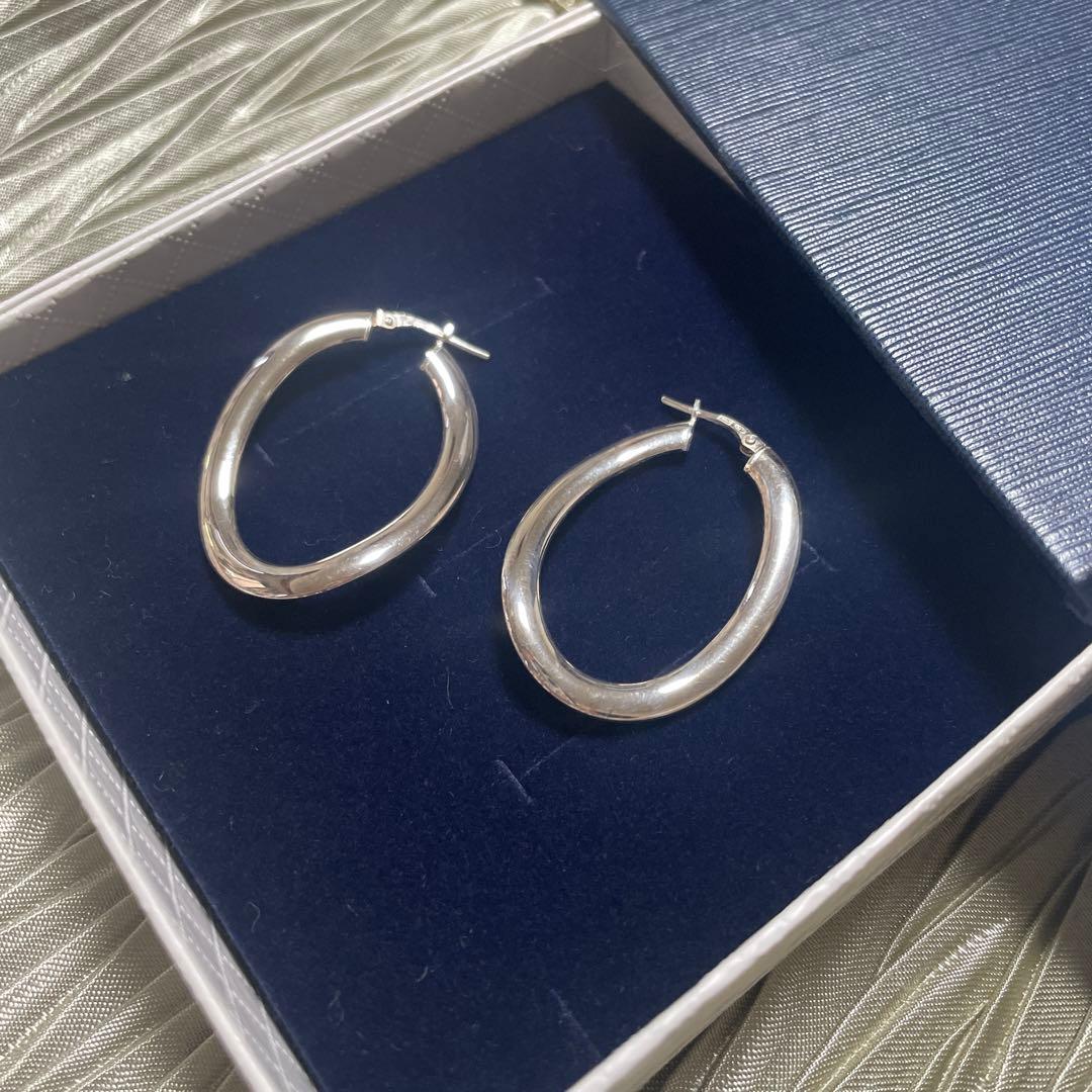 【新品 未使用】UNOAERRE ウノアエレシルバー925 フープピアス
