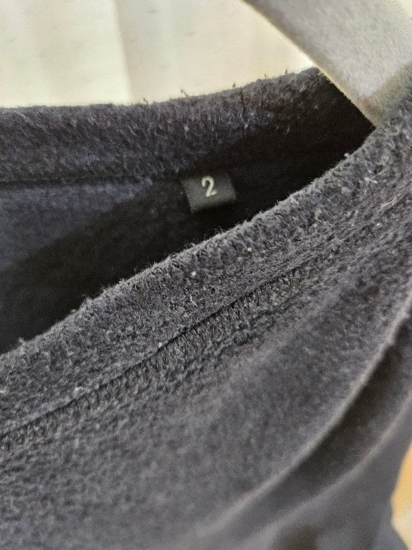 COMOLI コモリ21AW シルクフリース長袖クルー ネイビー サイズ2