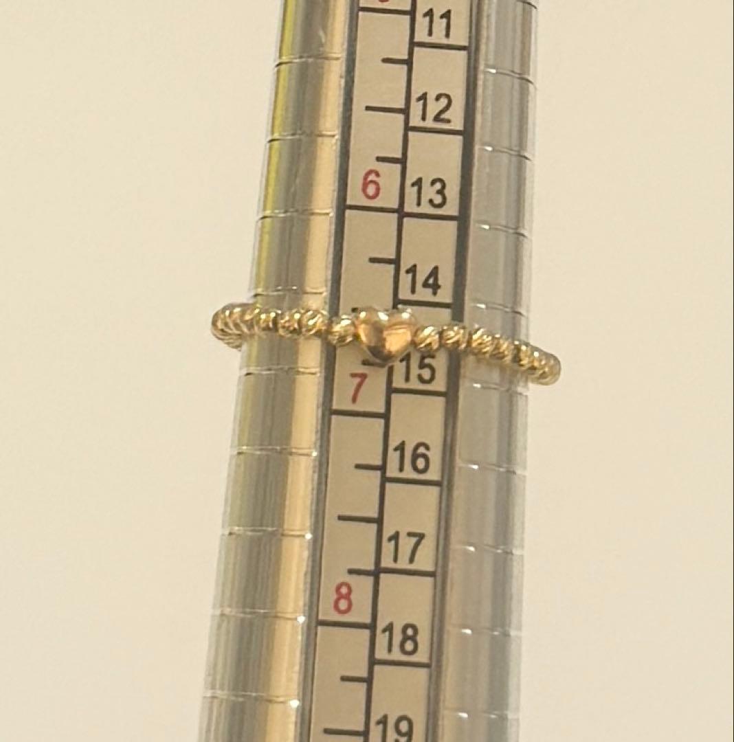 Pierina　K18弾力リング　指輪　シンプル　キラキラ　ミラーボール