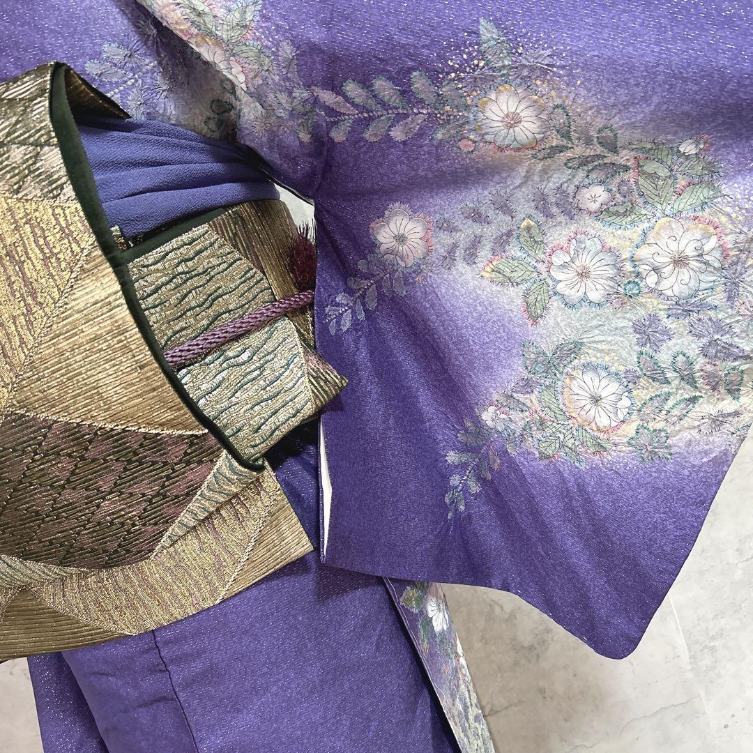 訪問着フルセット　大島紬　着物　正絹　究極のシャレ着　銀通し　辻ヶ花　未使用