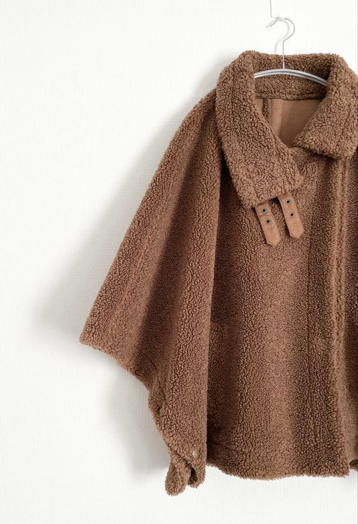 FRAMeWORK フレームワーク　ボアポンチョコート　ブラウン　ケープ