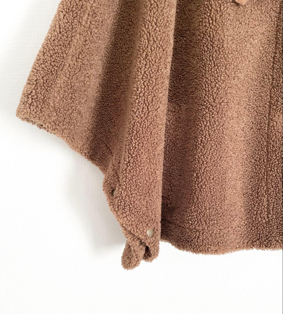 FRAMeWORK フレームワーク　ボアポンチョコート　ブラウン　ケープ