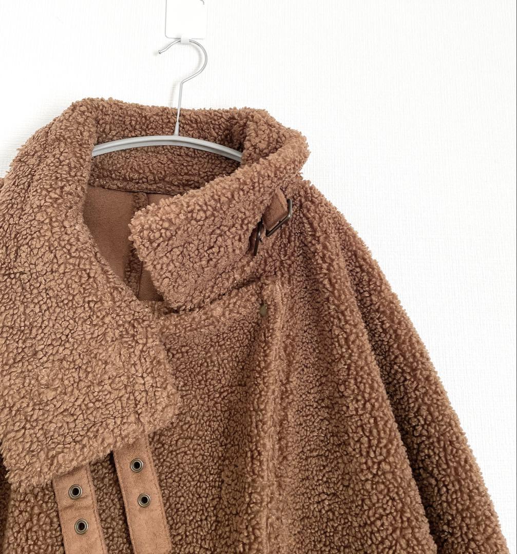 FRAMeWORK フレームワーク　ボアポンチョコート　ブラウン　ケープ