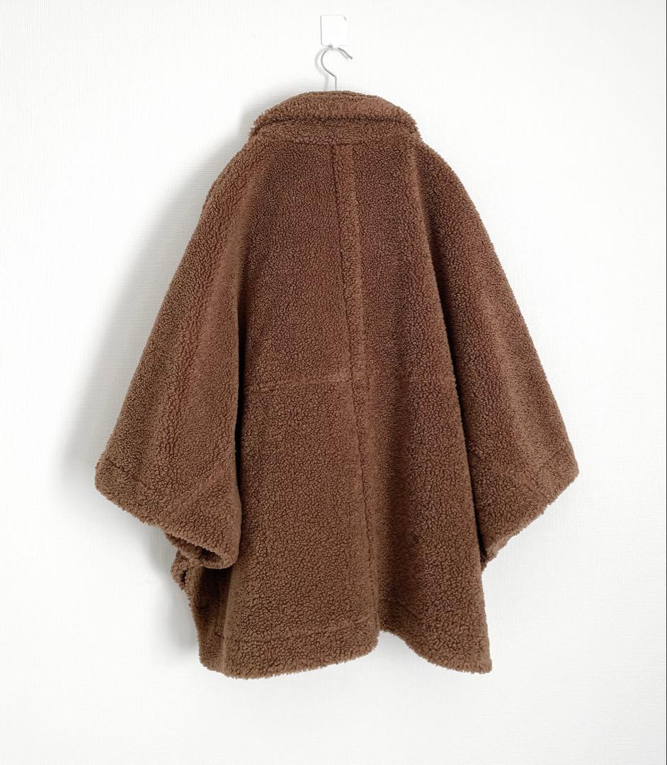 FRAMeWORK フレームワーク　ボアポンチョコート　ブラウン　ケープ