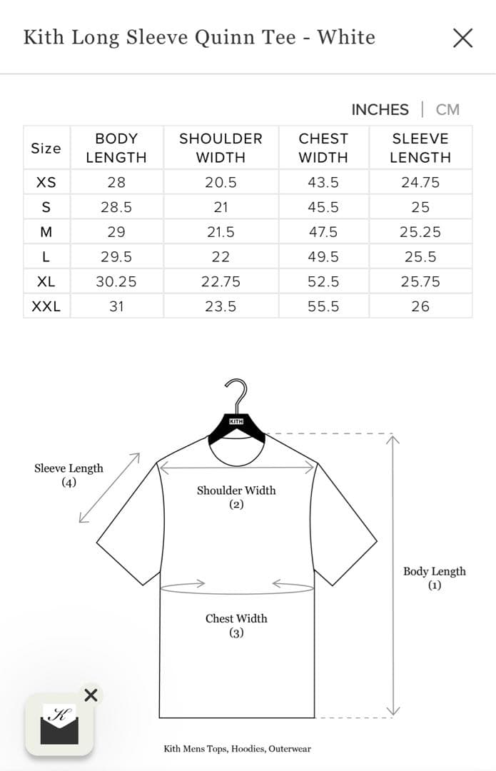 Kith Long Sleeve Quinn Tee M 長袖KITHTシャツ