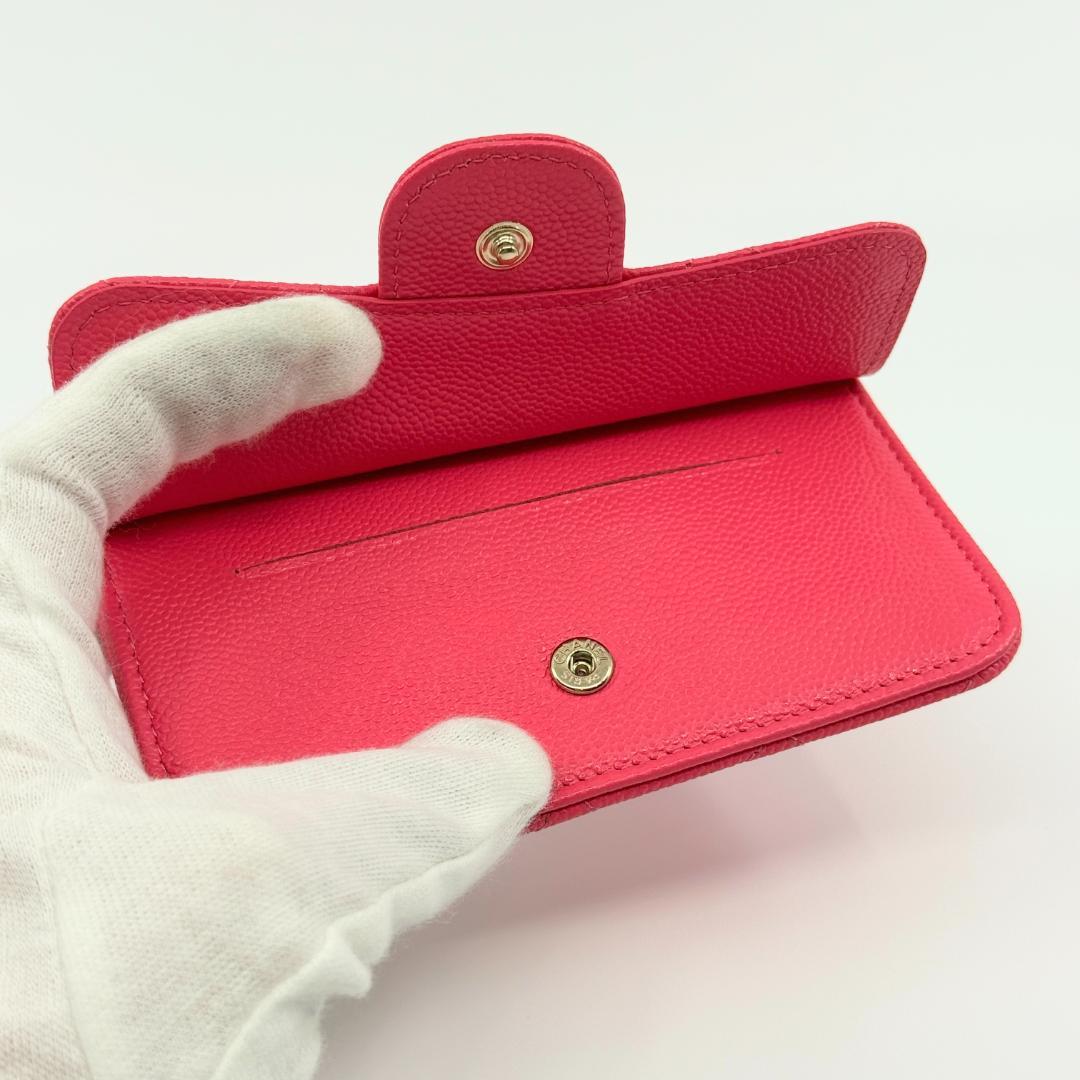 美品　CHANEL シャネル　マトラッセ　フラグメントケース　キャビアスキン