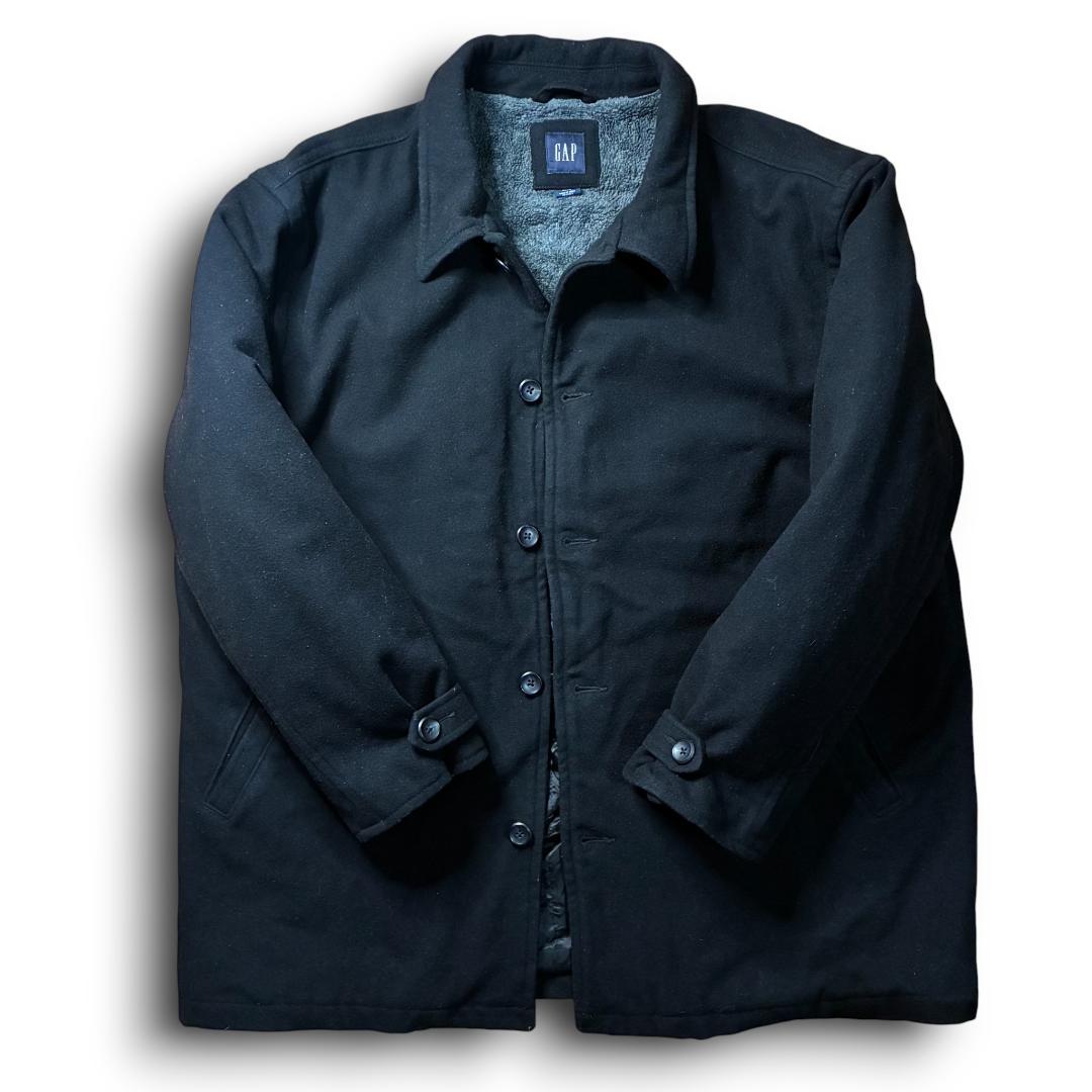 オールドGAP ウールコート 無地 裏ボア ビッグシルエット 00s 美品 古着
