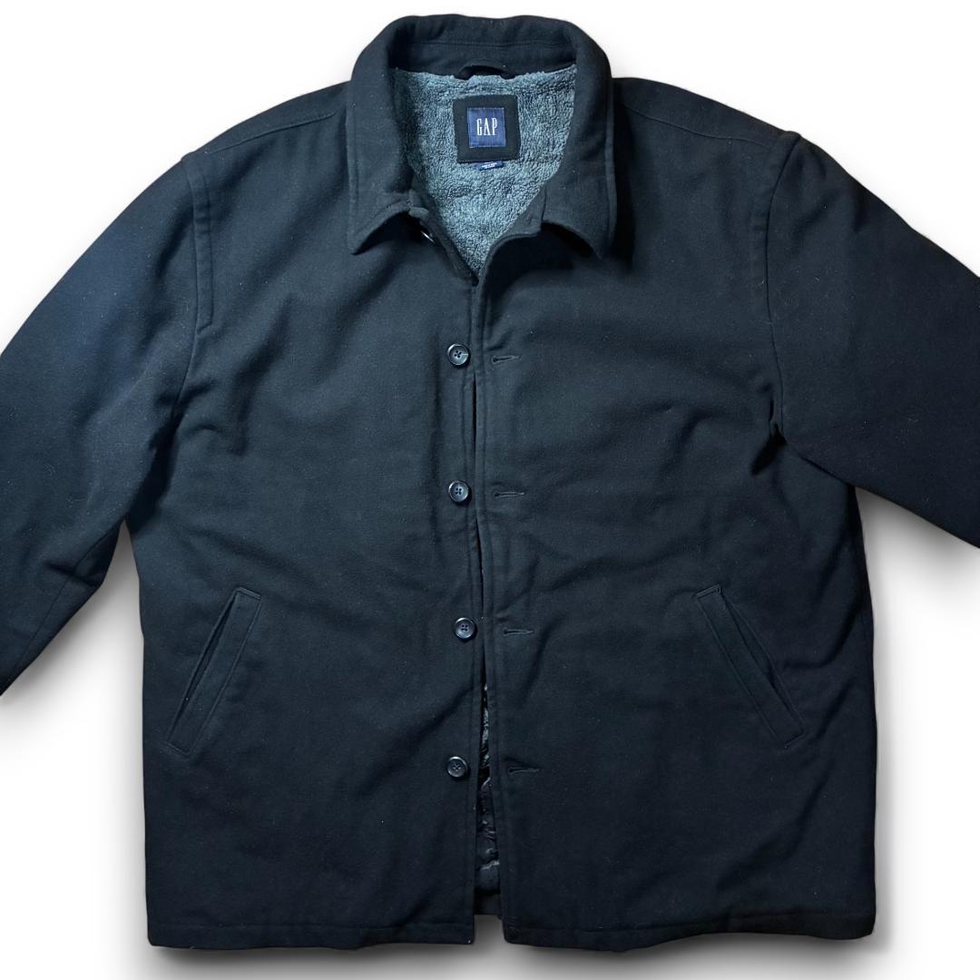 オールドGAP ウールコート 無地 裏ボア ビッグシルエット 00s 美品 古着