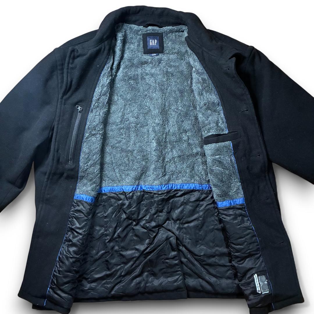 オールドGAP ウールコート 無地 裏ボア ビッグシルエット 00s 美品 古着