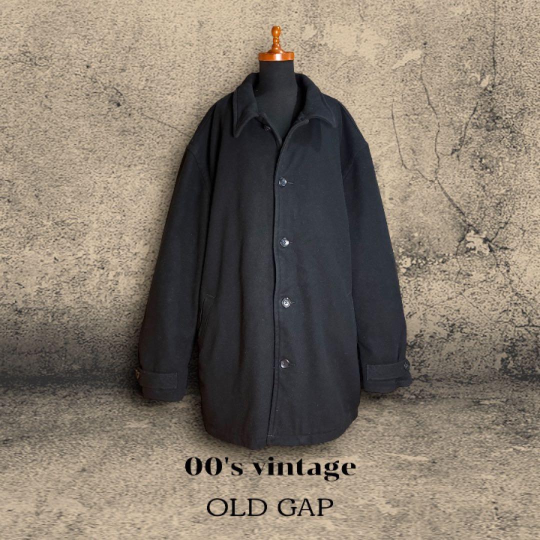 オールドGAP ウールコート 無地 裏ボア ビッグシルエット 00s 美品 古着