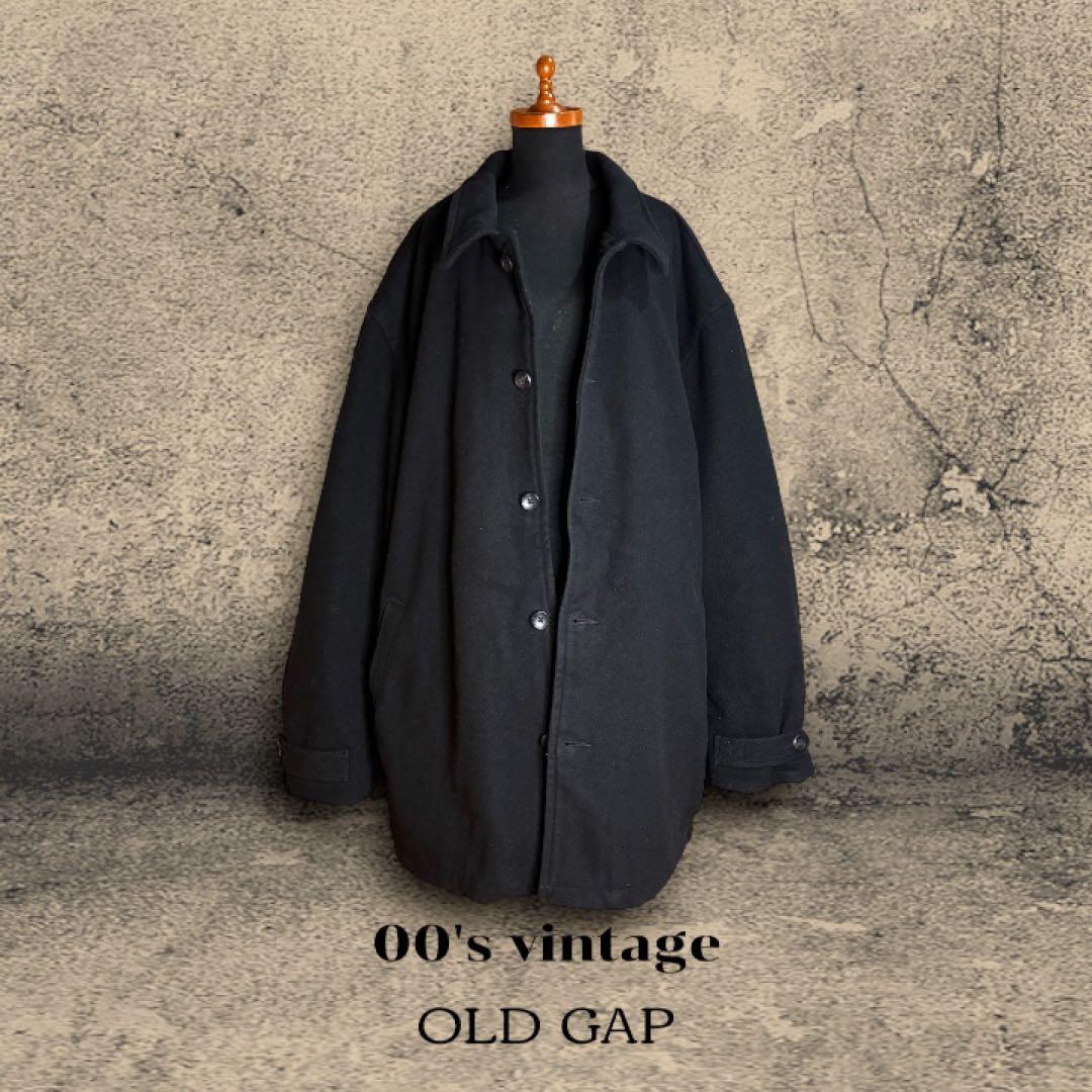 オールドGAP ウールコート 無地 裏ボア ビッグシルエット 00s 美品 古着