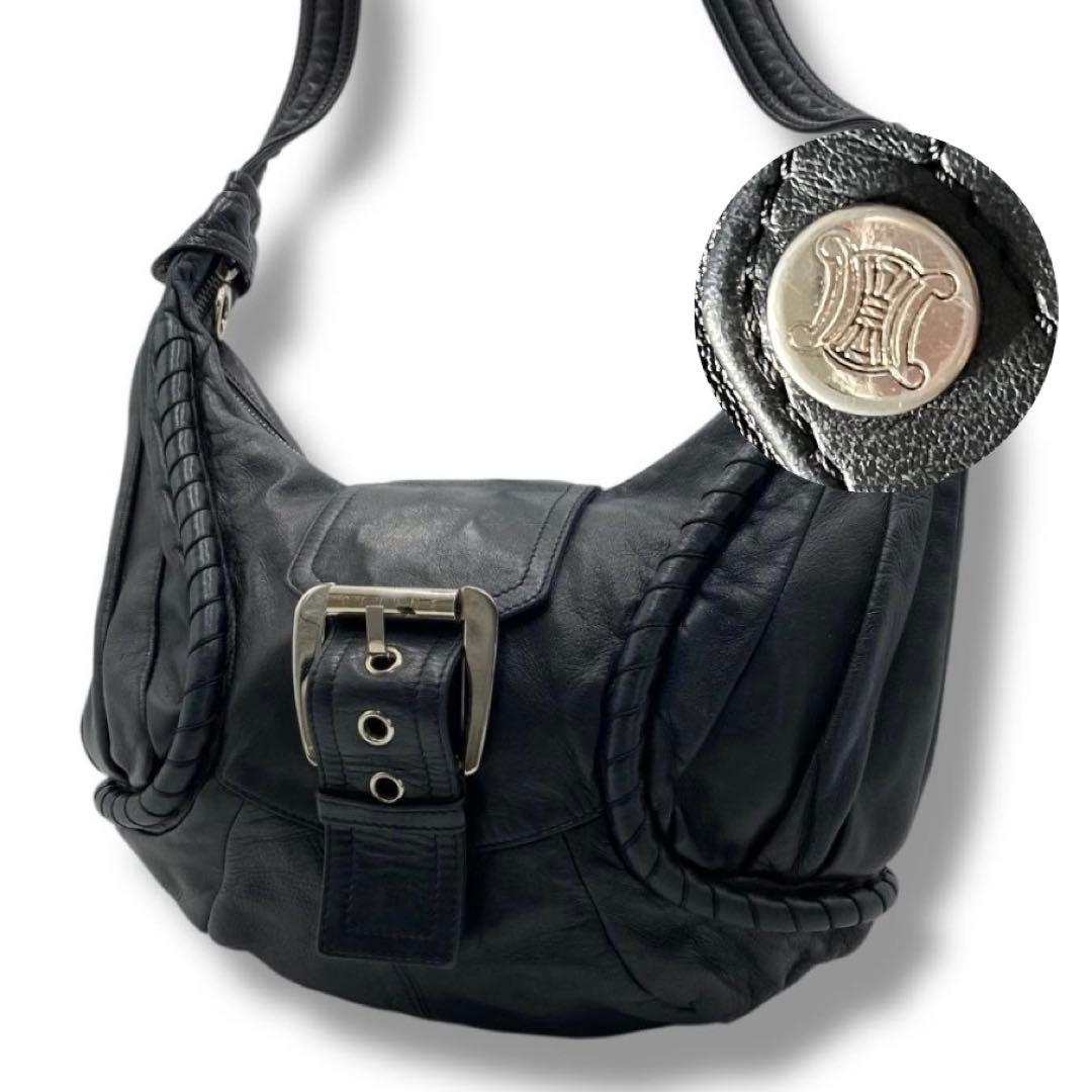 美品 CELINE バックル レザー バッグ Y2K Vintage セリーヌ