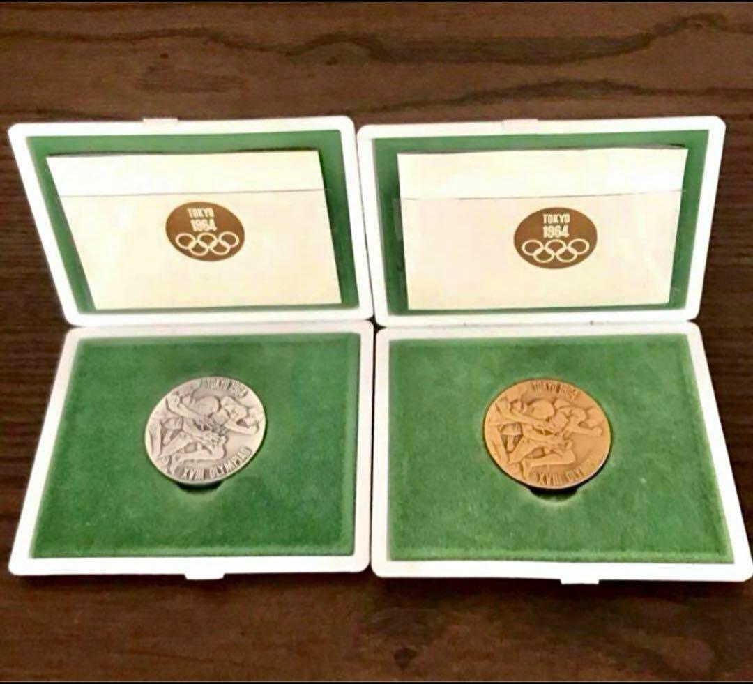 【美品】1964年 東京オリンピック記念 銀メダル・銅メダル ①