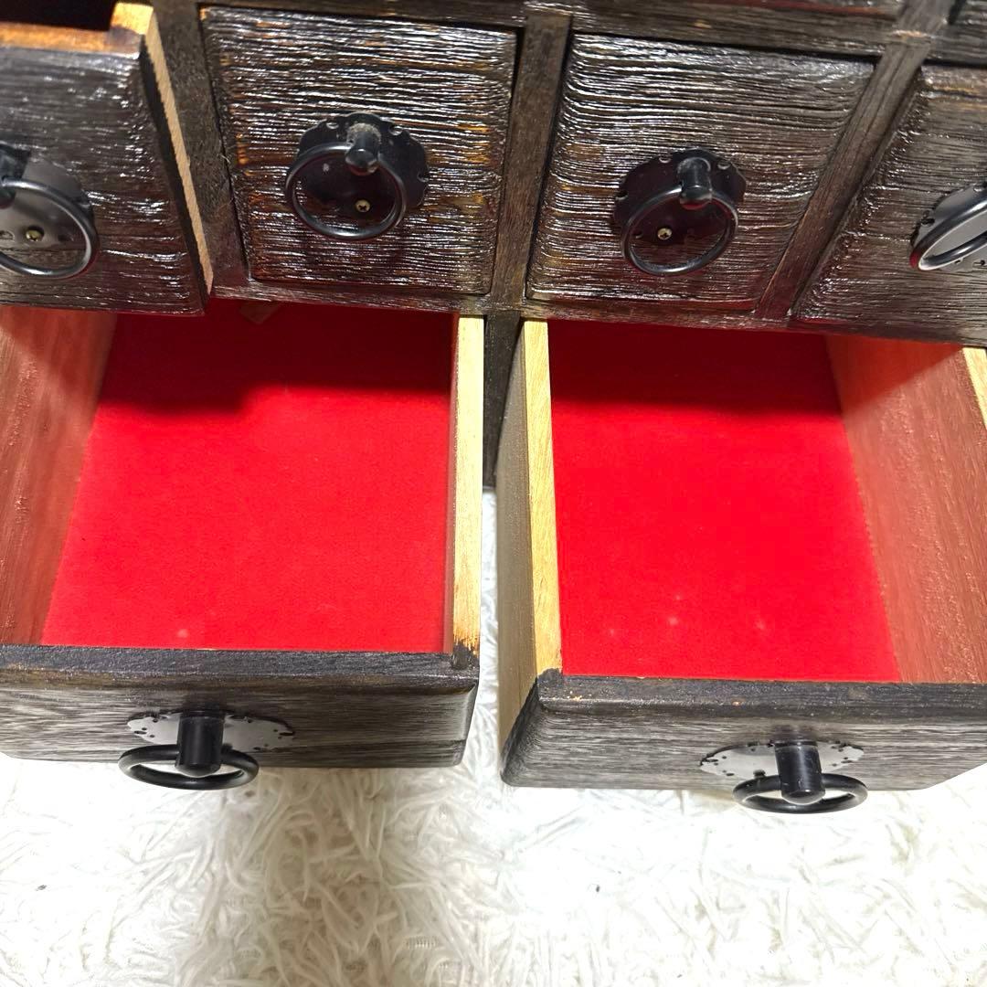 薬箪笥 薬草棚 小物入れ 収納ボックス 古道具 引き出し棚　昭和レトロ