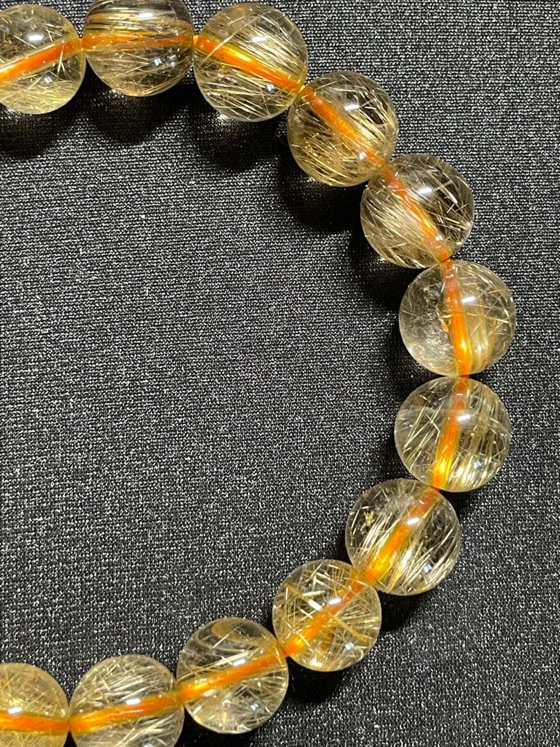 ゴールドルチルクォーツ　10mm 天然石　ブレスレット