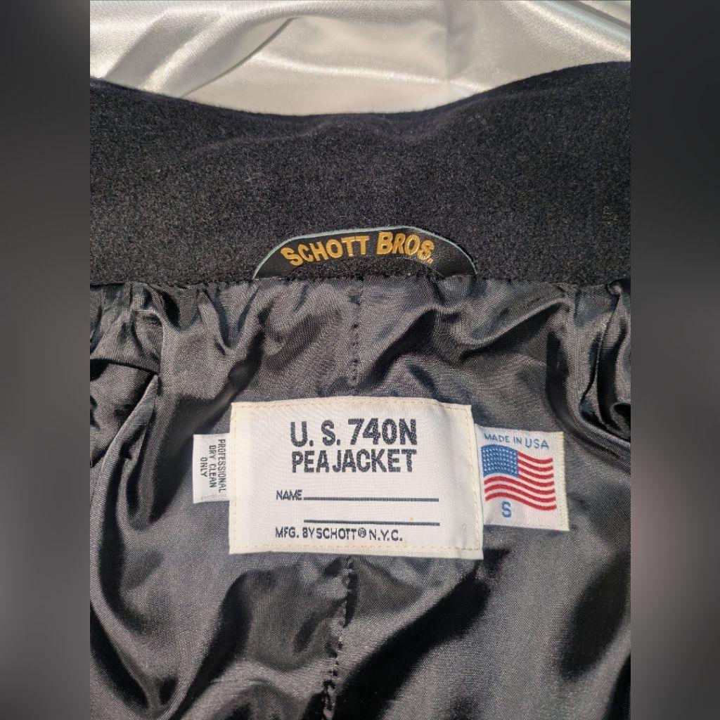 Schott ショット 714US ロング ピーコート 黒 S