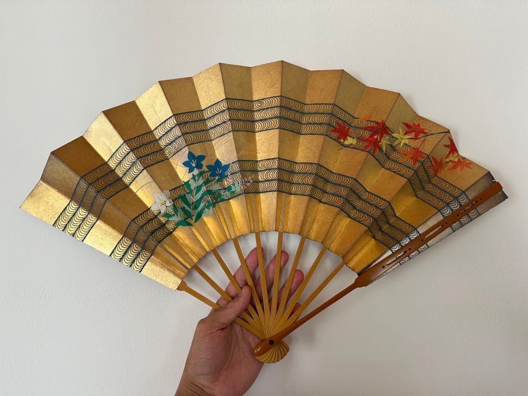 両面装飾有り！　十松屋福井　扇子　御舞扇　京都　金箔　竹　京扇子