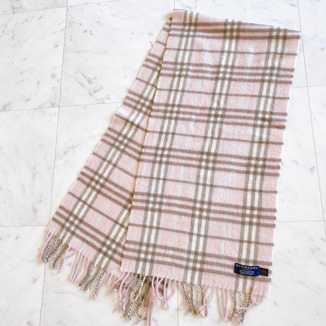 ✨希少✨バーバリーロンドン　カシミヤ100% ノバチェック　ピンク　マフラー