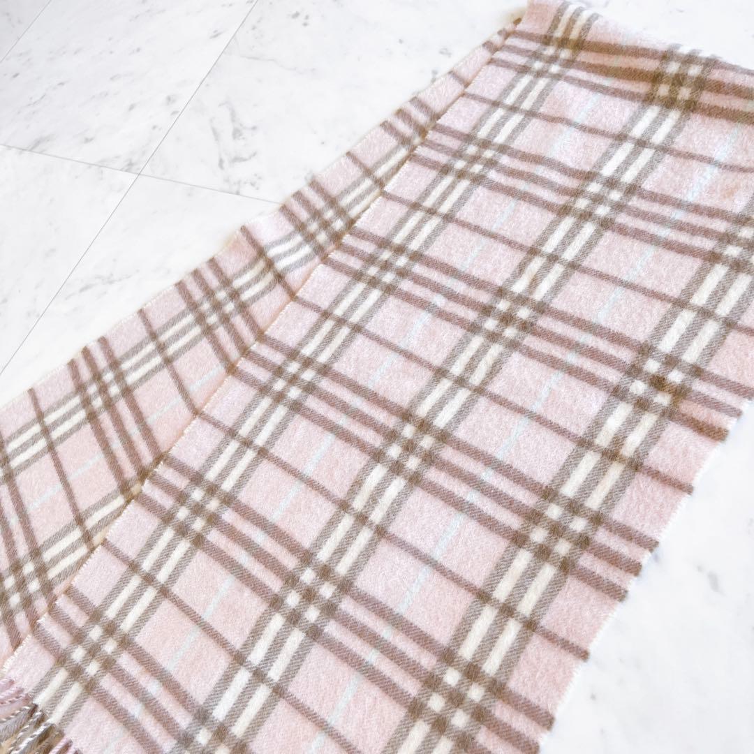 ✨希少✨バーバリーロンドン　カシミヤ100% ノバチェック　ピンク　マフラー