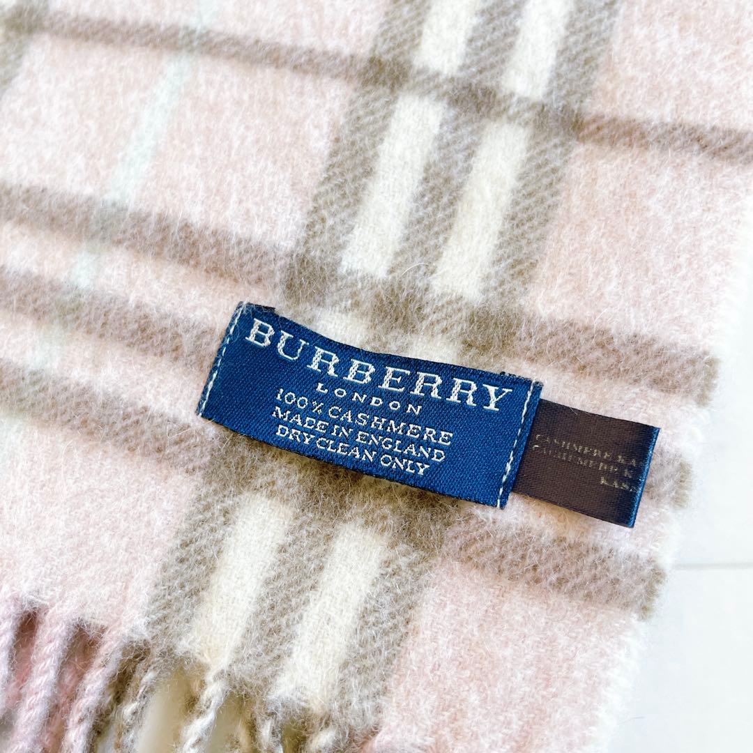 ✨希少✨バーバリーロンドン　カシミヤ100% ノバチェック　ピンク　マフラー