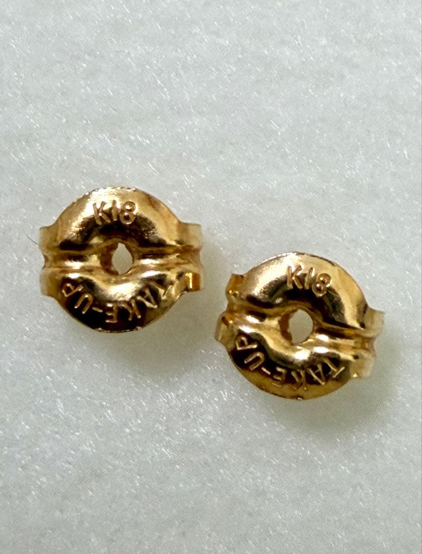 極美品　TAKE-UP セカンドピアス　K18YG オレンジムーンストーン