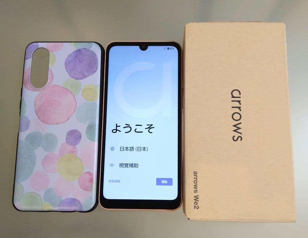 ✨新品✨arrows We2 ライトオレンジ スマホ本体 ❤️スマホカバー付き