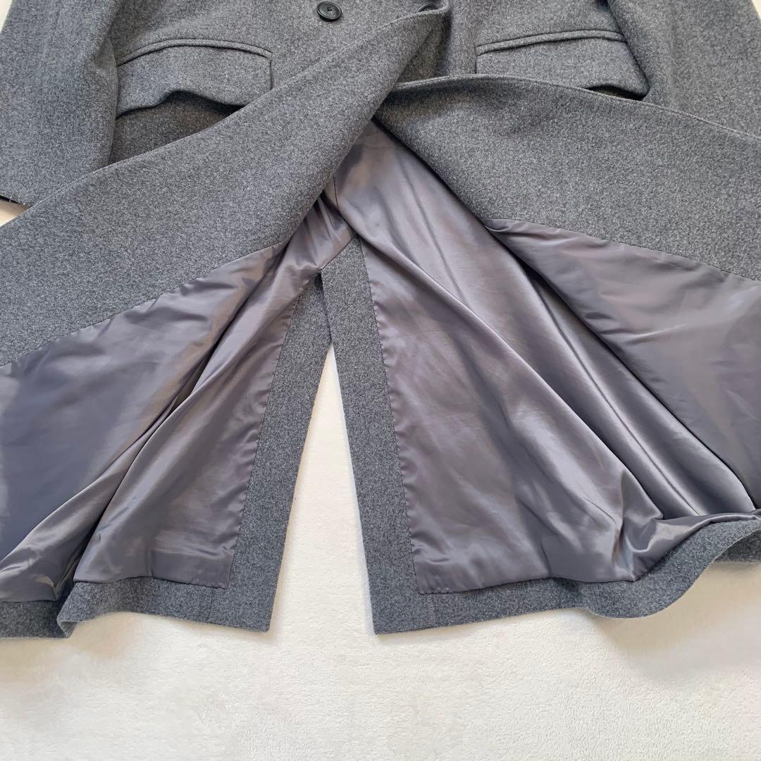 あずくる　北欧暮らしの道具店 アレンジ襟のかろやかチェスターコート グレー