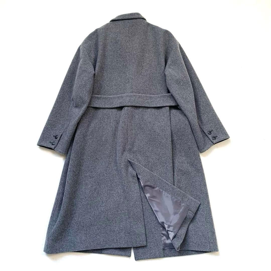 あずくる　北欧暮らしの道具店 アレンジ襟のかろやかチェスターコート グレー