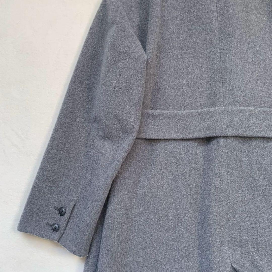 あずくる　北欧暮らしの道具店 アレンジ襟のかろやかチェスターコート グレー