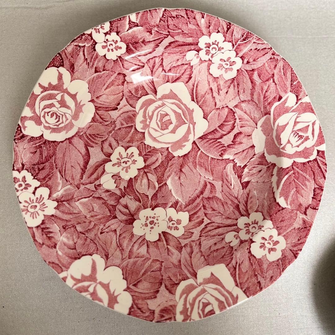 バーレイ ヴィクトリアンチンツ ピンク シュガーボウル ソーサー 皿