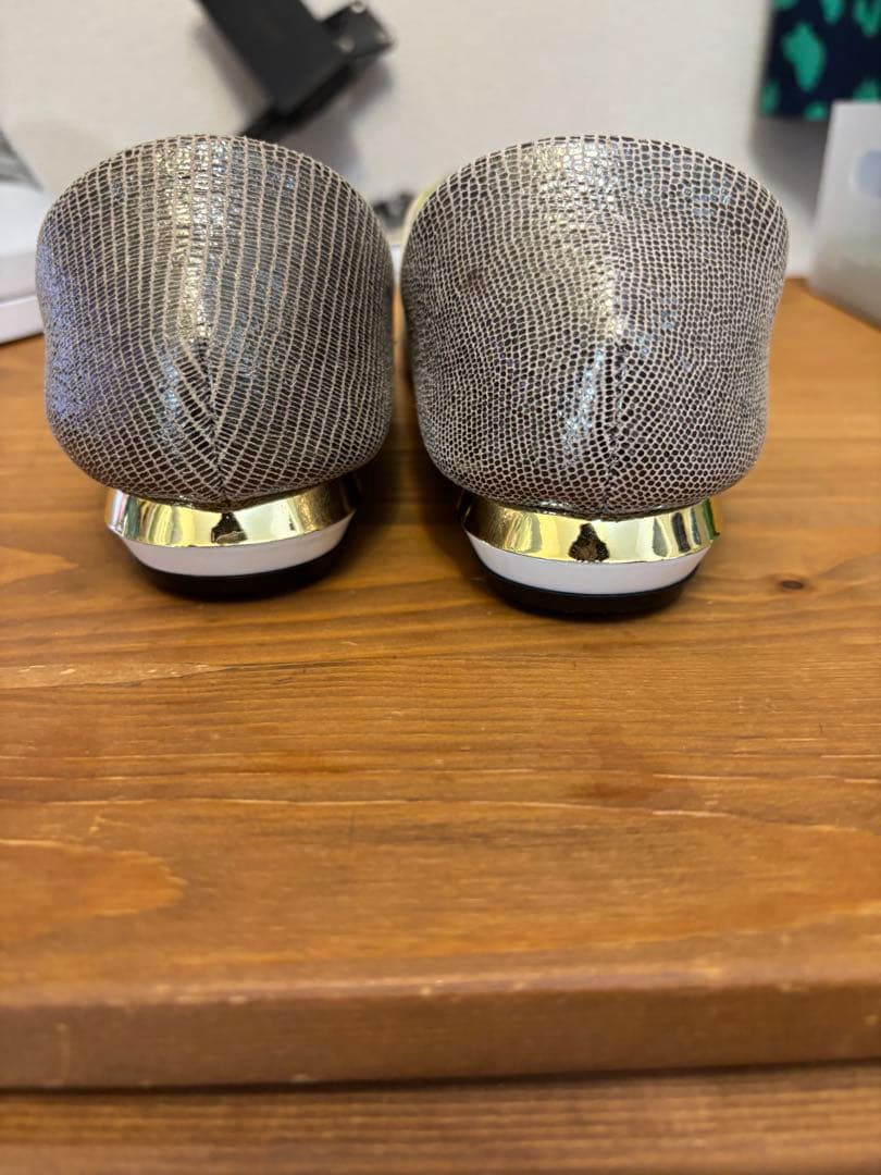 MANA ふかふかバブーシューズ　24.5 ゴールド週末お値下げ‼️