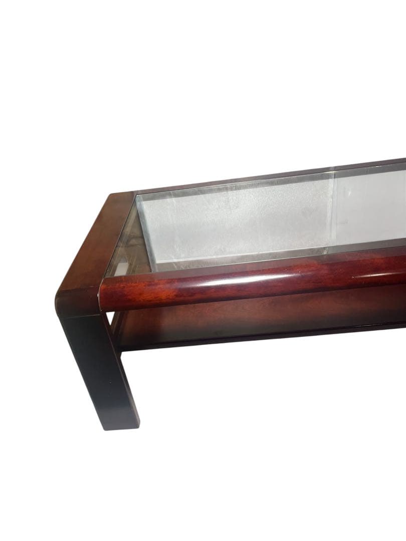 カリモク ガラステーブル ローテーブル アンティーク ガラス天板